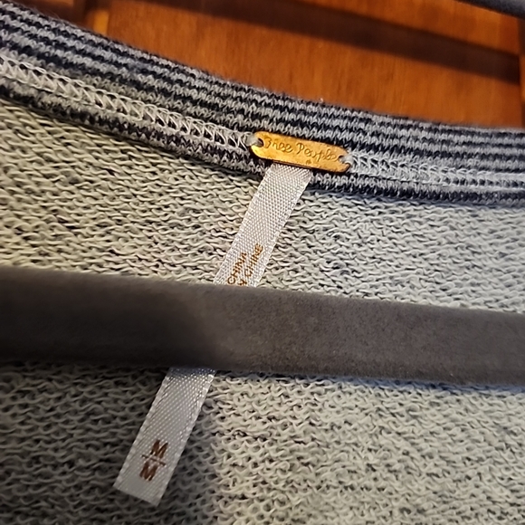 Free People Womans Size M Cotton Blend top w laced bodice and frayed hemline - Picture 2 of 11